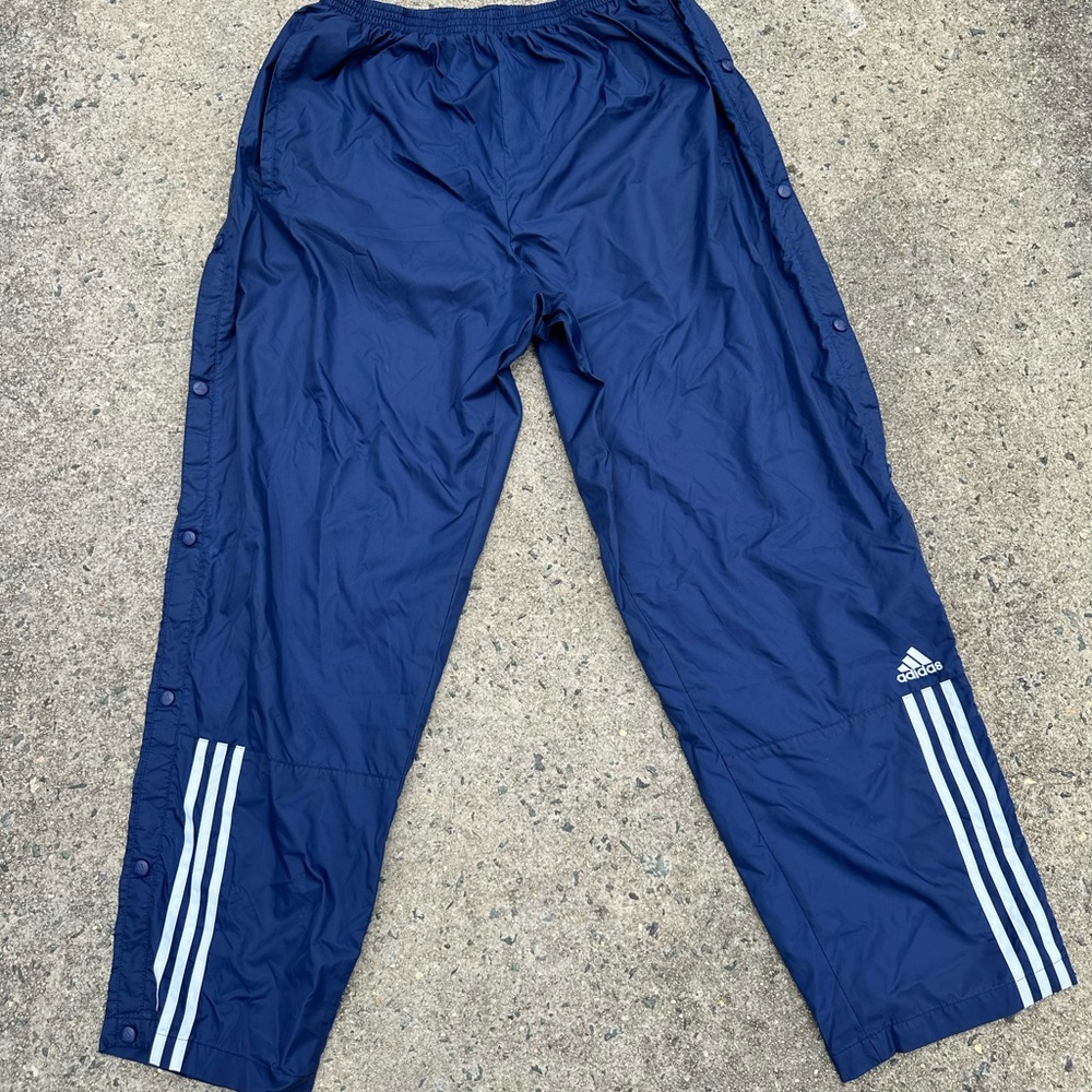 Vintage y2k adidas track pants break away size XXL baggy skater 3 stripes navy